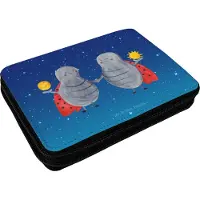 Mr. & Mrs. Panda Etui Sternzeichen Zwilling - Sternenhimmel Blau - Geschenk, Schlampermäppchen, Federmappe, Zwillingsbruder, Zwillinge, Mäppchen, Glückskäfer, Federtasche