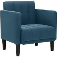 vidaXL Sessel mit Armlehnen Blau 53 cm Samt