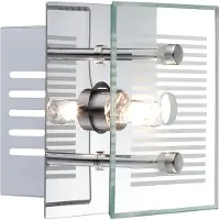 Globo Lighting Wandleuchte Wandlampe Schlafzimmer Kippschalter Silber Glas Chrom H 7 cm