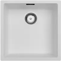 Pure.Sink Küchenspüle 40x40 cm weiß Unterbau und Aufbau