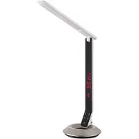 Globo LED Tischleuchte, ALU, Silber, Touchdimmer, Uhr, H 75 cm