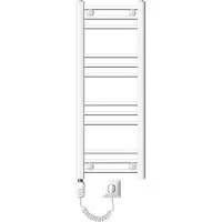 LuxeBath Elektrischer Badheizkörper mit Heizstab 300W 300x800 mm Weiß gerade mit Seitenanschluss