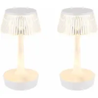 Globo Lighting 2er Set LED Tischleuchte, Touchdimmer, Kristalleffekt, H 23 cm