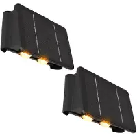 Globo Lighting 2x LED Wandlampe Solarleuchte, Akku, schwarz, L 17 cm