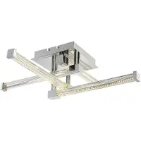 Globo Lighting LED Deckenleuchte, Glas klar, chrom, L 69,2 cm