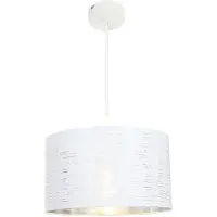 Globo Lighting Hängelampe, Metall, weiß, Chrom, rund, 38 cm