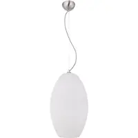 Globo Hängeleuchte, nickel-matt, Glas, gestreift, H 120 cm