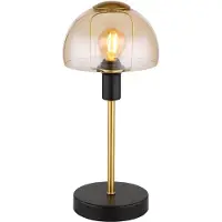 Globo Lighting Tischleuchte, Glas, goldfarben, schwarz, Touch, H 32 cm