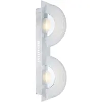 Globo Lighting LED Wandleuchte, 2 Flammig, Glas satiniert, Chrom, L 46 cm