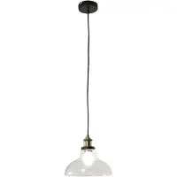 FABAS LUCE Pendellampe, handgefertigt, schwarz, transparent, H 200cm