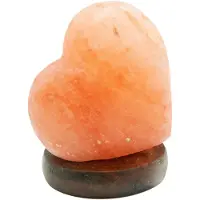 Globo Tischleuchte, Holz, Naturfarbe, Salzkristall, Herzform