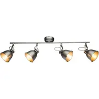 Globo Deckenlampe, Balken, silber-grau, Spots verstellbar
