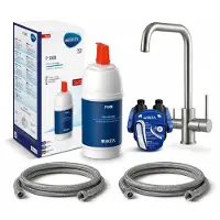 Neues Wasser VANTO INOX 3-Wege-Wasserhahn U-Auslauf – Set mit BRITA P1000 & Digiflow-Zähler