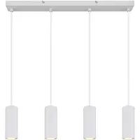 Globo Lighting Hängeleuchte, weiß matt, 4 flammig, H 120 cm