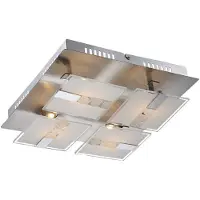 Globo Lighting LED Deckenlampe, Glas satiniert, Chrom, L 30 cm
