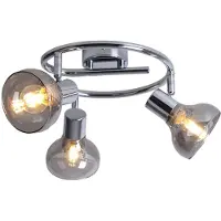 Globo Deckenlampe, Metall, Glas, Spots beweglich, 3 Flammig