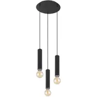 Globo Lighting Hängeleuchte, Holz, schwarz, H 160 cm