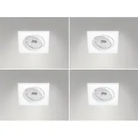 Meine Wunschleuchte 4 Einbaustrahler Decke eckig schwenkbar Weiß matt GU10 LED - Deckenbeleuchtung
