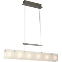 Massive Pendelleuchte 403881710, Flexible Halterung, Chrom, Durchscheinend, Metall, Glas, Schlafzimmer, Wohnzimmer