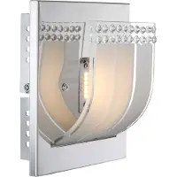 Globo LED Wandleuchte, Kristalle, chrom, satiniert, D 16cm