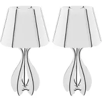 Globo Lighting 2er Set LED Tischlampe, weiß braun, MDF Textil, H 45 cm