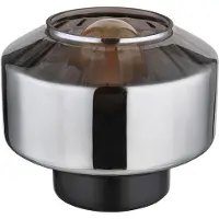 Globo Lighting Tischlampe, Metall Glas, schwarz rauchfarben, H 14,5 cm