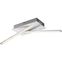 Globo Lighting LED Deckenleuchte, Kristalle, silber metallic, L 48 cm