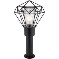 Globo Außenleuchte Stehleuchte Wegelampe Terrassenleuchte Gartenlampe, Edelstahl schwarz Metall, spritzwassergeschützt, L 22,5 cm