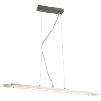 Globo LED Pendelleuchte, silber, Glas satiniert, warmweiß, H 120cm