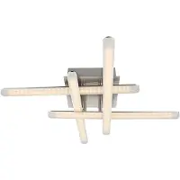 Globo LED Deckenleuchte, Metall Chrom, warmweiß, L55cm
