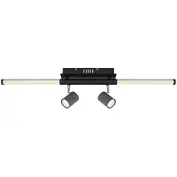 Globo LED Deckenleuchte, schwarz, bewegliche Spots, L 80,4 cm