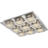 Globo LED Deckenlampe, Kristalle, eckig, L 40 cm