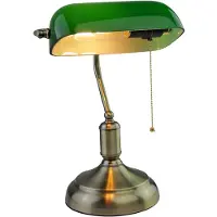 V-TAC Tischleuchte, Zugschalter, Glas grün, beweglich, H 36 cm