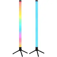 Globo Lighting 2x RGB LED Stehlampe, Fernbedienung, Regenbogen, USB, Akku