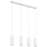Globo Hängeleuchte, rechteckig, 4 Hänger, weiß matt, H 150 cm
