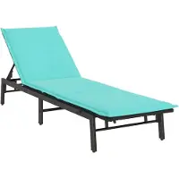 vidaXL Sonnenliege mit Auflage Schwarz Poly-Rattan