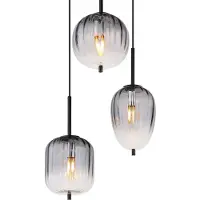 Globo Lighting Hängeleuchte, Metall, Glas, rauchfarben, 3 Flammig, H 120 cm