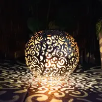 Globo LED Solarleuchte, Kugel silber, orientalisch, D 18,5 cm