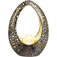 Globo Lighting LED Solarleuchte, bronze gold, oval, H 27,5 cm