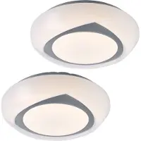 Globo 2x LED Deckenleuchte MALIK, Weiß, Metall, Acryl, matt, 1040 lm, H 9,5 cm