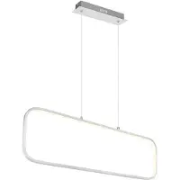 Globo LED Pendelleuchte, Metall, Rechteck, silber opal, H 120 cm