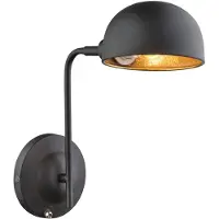 Globo Lighting Wandlampe, schwarz gold, beweglicher Spot, H 30 cm
