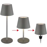 Globo LED Tischlampe, grau, Akku, CCT, Touchdimmer, Flaschenaufsatz
