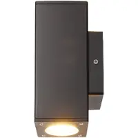 Heitronic Außenwandleuchte, Edelstahl anthrazit, 2 flammig, H 18,6 cm
