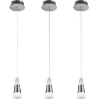 Globo 3er Set LED Pendelleuchte, nickel matt, satiniert, D 12 cm