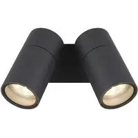 Globo Lighting Außenwandleuchte, 2 flammig, Alu, beweglich, H 11,8 cm