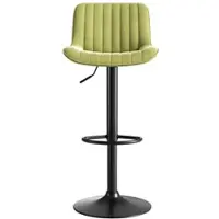 STILVORA Drehbarer Barhocker Samt Grün 87–109 cm, höhenverstellbar