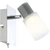 Globo LED Wandleuchte, Nickel, Alabaster, Spot beweglich, L 15,5 cm