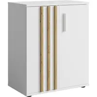 Masseno Kommode TECTONIC 60 cm Sideboard mit 2 Türen für Wohnzimmer Schlafzimmer Modern 60x35x72,7 cm Weiß