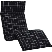 vidaXL Sonnenliege Klappbar Schwarz Karomuster 175x54x8,5 cm